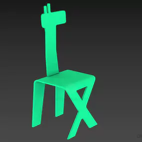 Modernism Chair Giraffe Shape 3d model