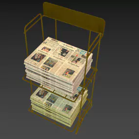 Market Magazine Stand Steel Frame 3d model