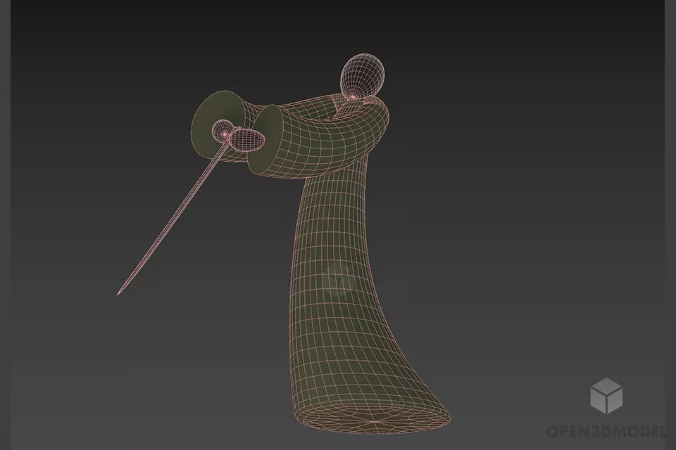 Asian Figurine Ancient Sword Man 3d model 2
