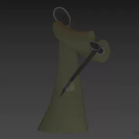 Asian Figurine Ancient Sword Man 3d model