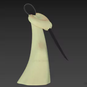 Wooden Figurine Sword Warrior Cartoon Character 3d model