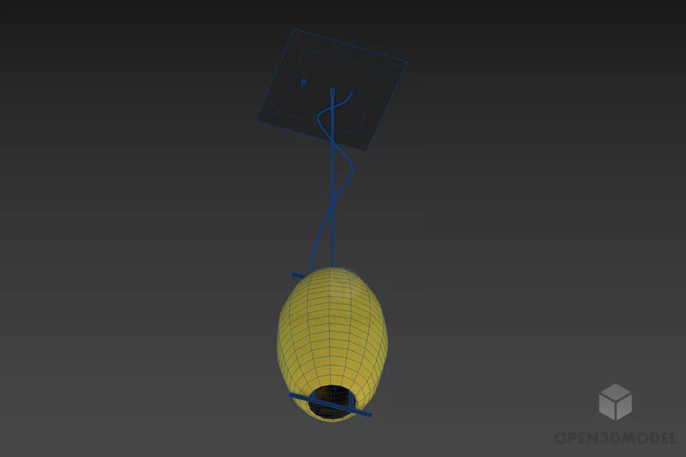 Pendant Lamp With Lantern Shade 3d model 2