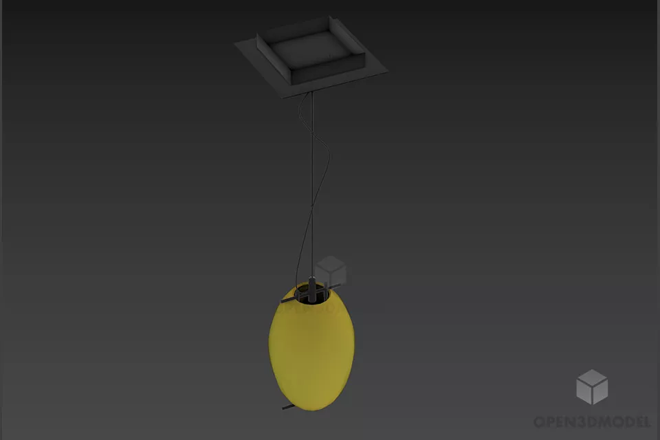 Pendant Lamp Cubic Square Glass Shade 3d model