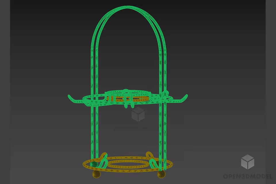 Outdoor Steel Stove Rack For Wooden Fire 3d model 2