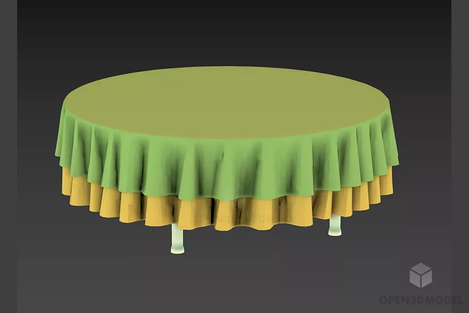 Table Cloth With Vintage Pattern 3d model