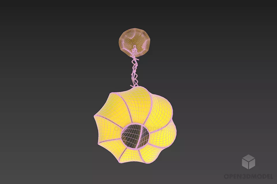 Pendant Lamp Sylcomr, Drop Water Shade Light 3d model 2