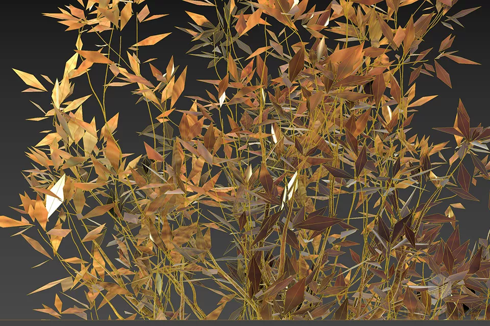 Medium Bush, Autumn Leafs 3d model 2