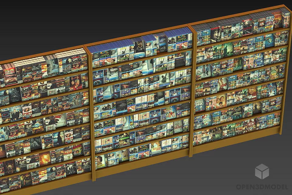 Bookcase With Full Boks Free 3d Model - .3ds, .Gsm - Open3dModel