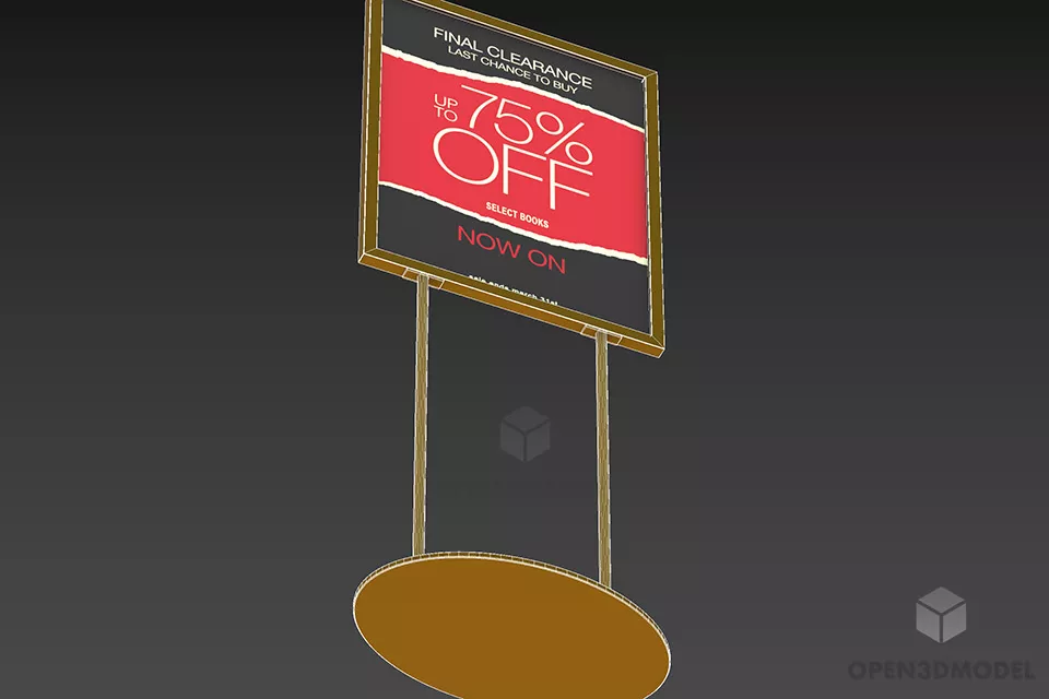 Outdoor Market Infomation Board 3d model 2