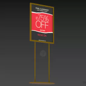 Outdoor Market Infomation Board 3d model