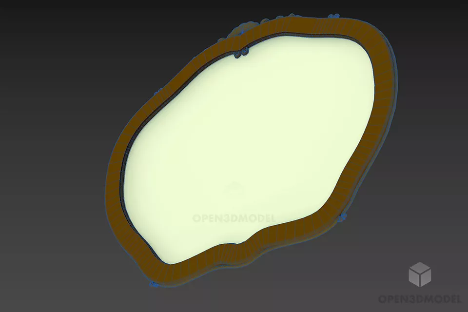Circular Form Mirror, Antique Mirror 3d model 2
