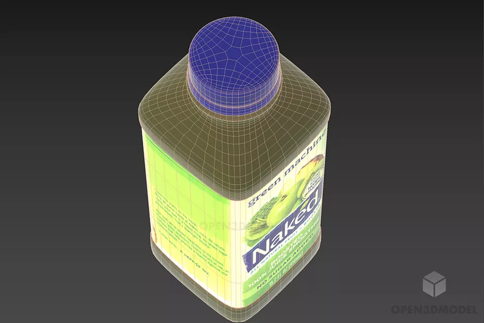 Juice Bottle With Label 3d model 2