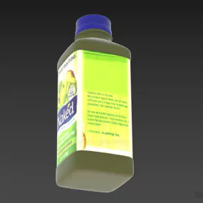 Juice Bottle With Label 3d model