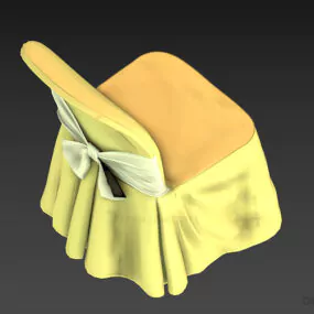 Restaurant Chair With Textile Cover 3d model