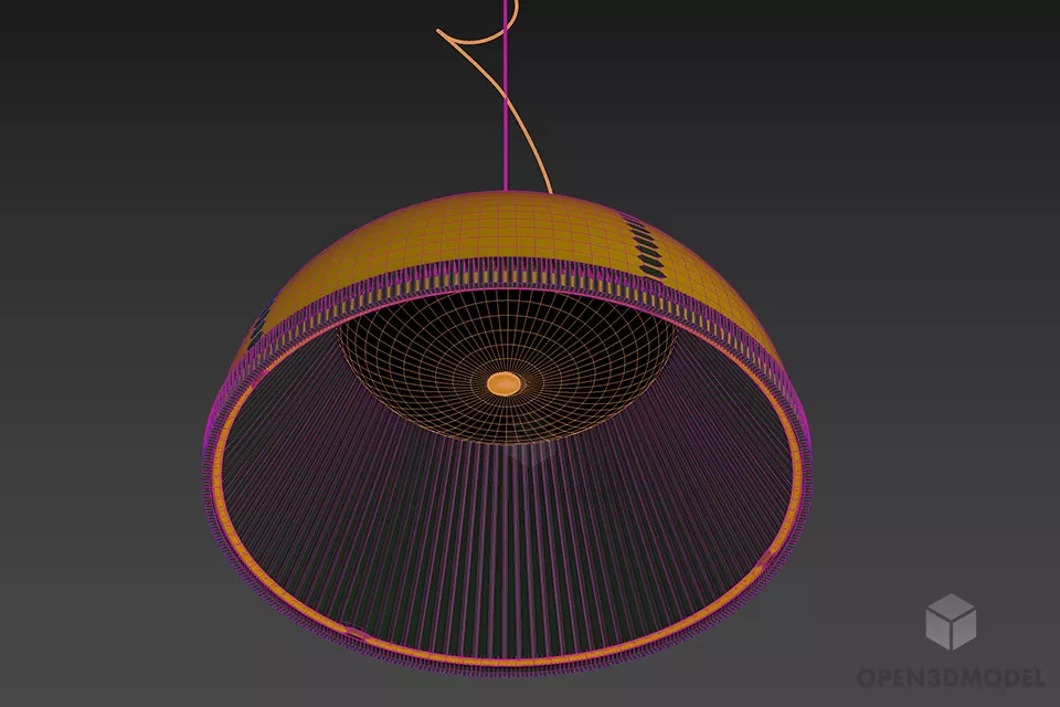 Pendant Lamp Nordic Half Sphere 3d model 2
