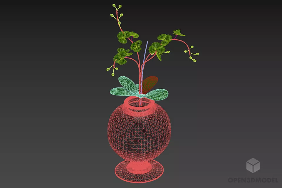 Antique Marble Vase Flower 3d model 2