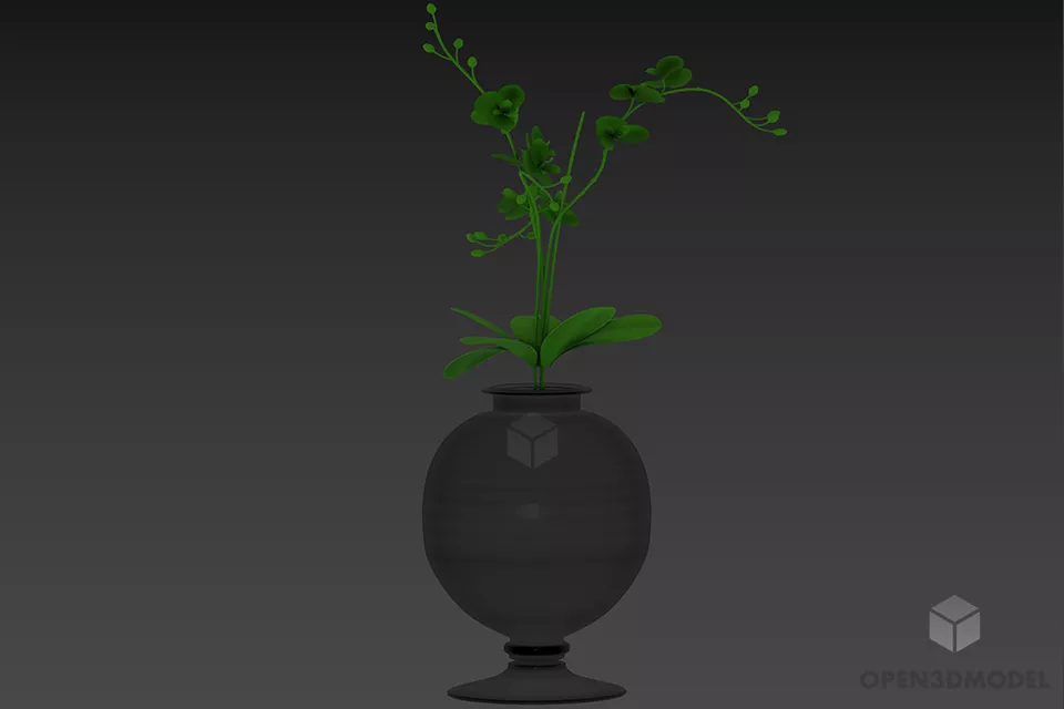 Sphere Vase With Lily Flower 3d model