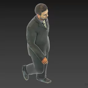 Walking Business Man In Vest Fashion 3d model