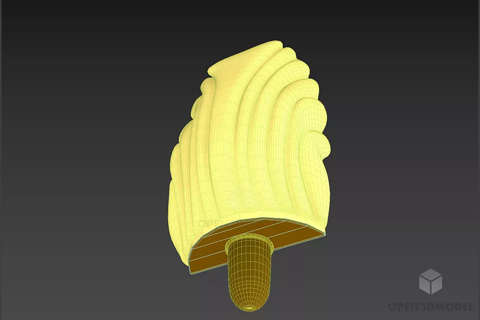 Sconce Lamp Glass Shell Shape 3d model 2