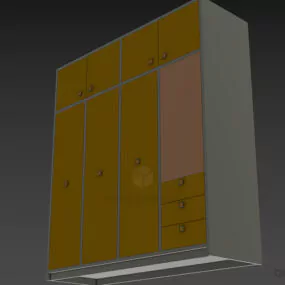 Bedroom Wardrobe Reverse Side With Drawers 3d model