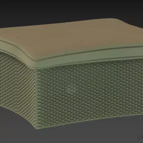 Rattan Seat Upholstered 3d model