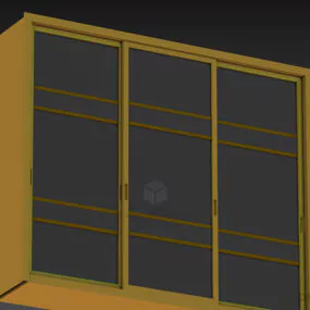 Wardrobe With Floral Decoration 3d model