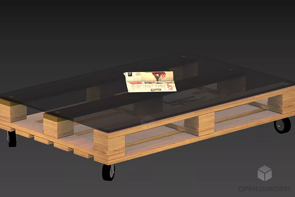 Coffee Square Table Vismar Checker Pattern 3d model
