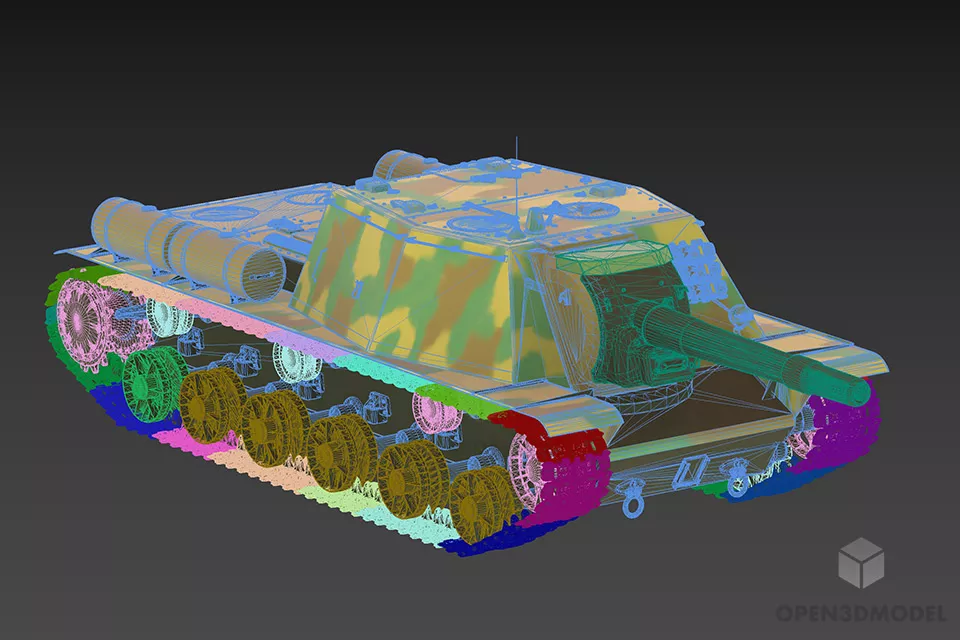 Soviet Ww2 Tank Su152 3d model 2