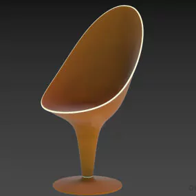 Black Salon Armchair, Egg Chair Shape 3d model
