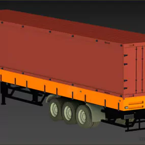 Box Trailer Without Truck 3d model