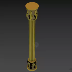 Retro European Column Decoration 3d model