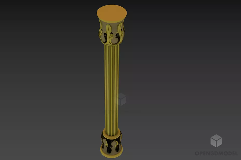 Retro European Column Decoration Free 3d Model - .3ds, .gsm - Open3dmodel