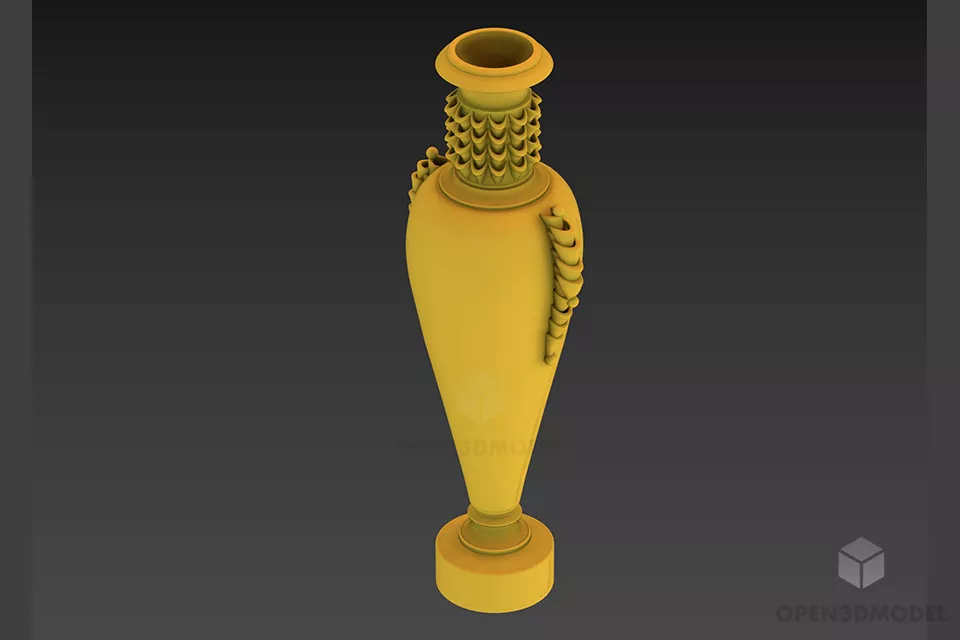 Antique Black Vase Decoration Granch 3d model 2
