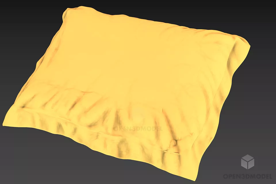 Lowpoly Pillow With Logo 3d model 2