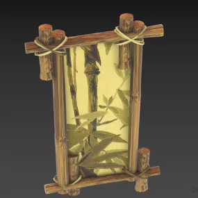 Chinese Picture Bamboo Frame 3d model