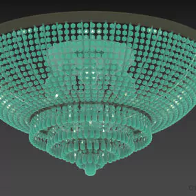 Chandelier Lamp Half Sphere Diamond Shade 3d model