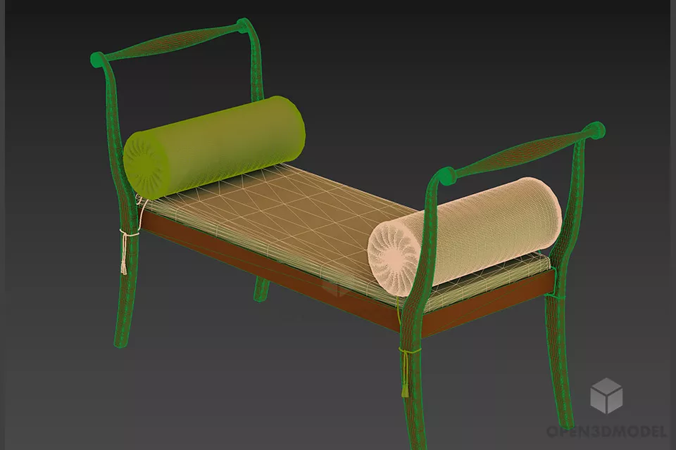 Elegant Lounge Chair Pompei 3d model 2