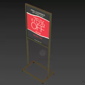 Adverting Board With Iron Frame 3d model