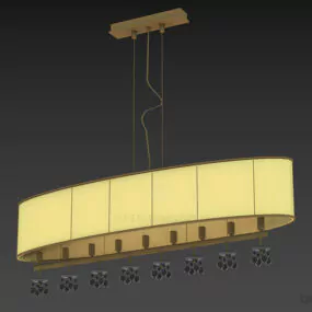Luxury Pendant Lamp Oval Shade 3d model