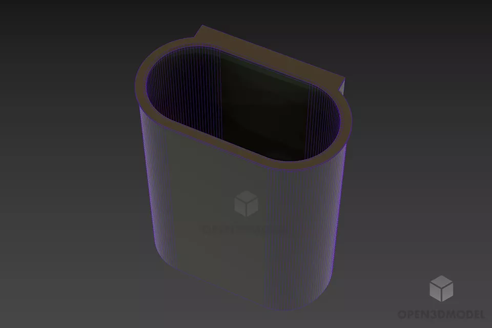 Stainless Steel Trash Bin 3d model 2