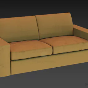 Fabric Sofa Two Seats 3d model