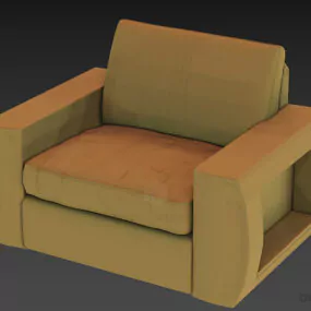 Upholstery Armchair Grey Textile 3d model