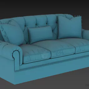 Tufted Style Sofa Leather Mu 3d model