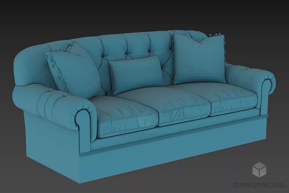 L Shape Sofa Fabric Upholstery 3d model