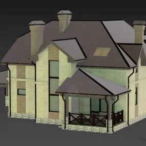 Roof House Country Building 3d model