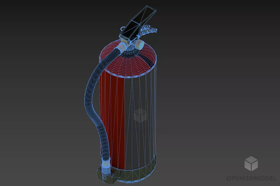 Steel Fire Extinguisher 3d model 2