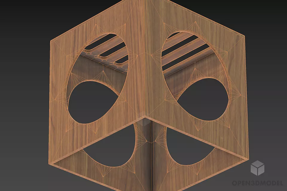 Wooden Seat With Holes 3d model 2
