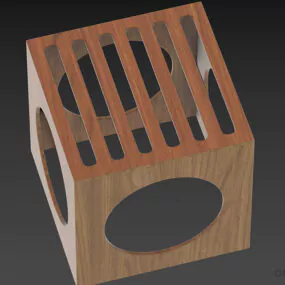 Wooden Seat With Holes 3d model