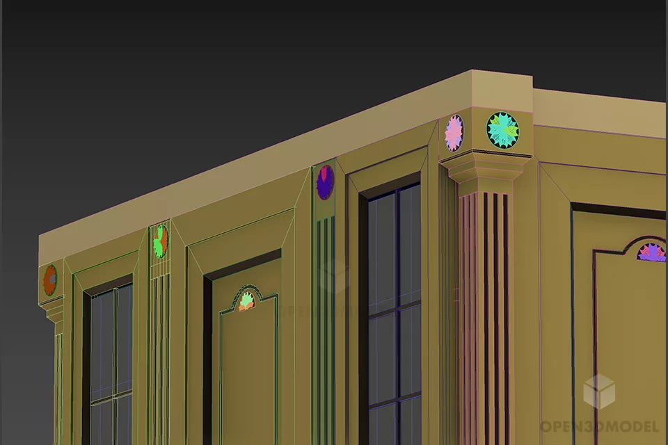 Kitchen Table Boutique Carved Style 3d model 2