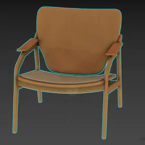 Outdoor Coffee Armchair White Wood 3d model